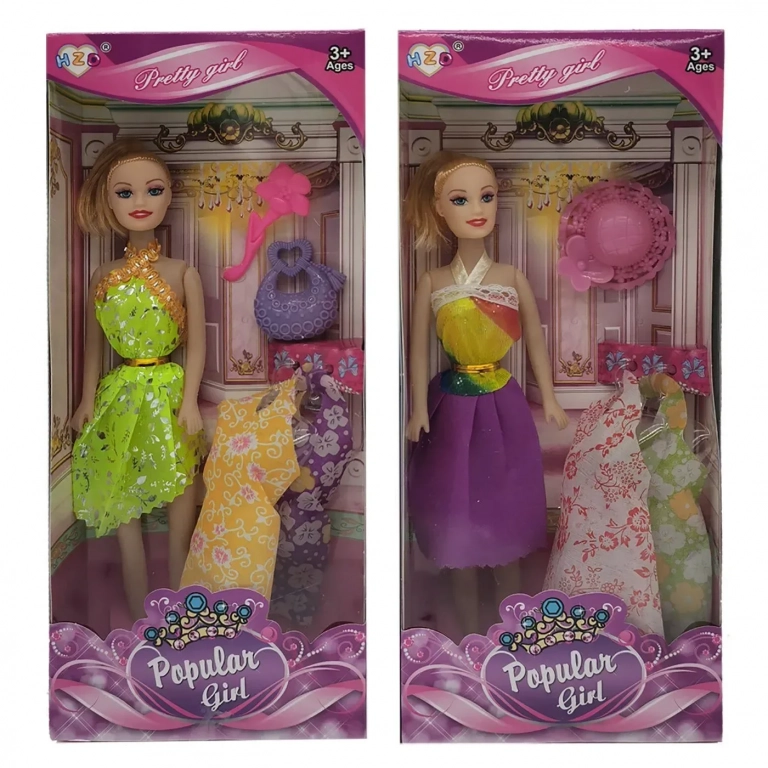 ΚΟΥΚΛΑ POPULAR GIRL & ΑΞΕΣΟΥΑΡ & ΦΟΡΕΜΑΤΑ 14x32x5cm ToyMarkt 922072