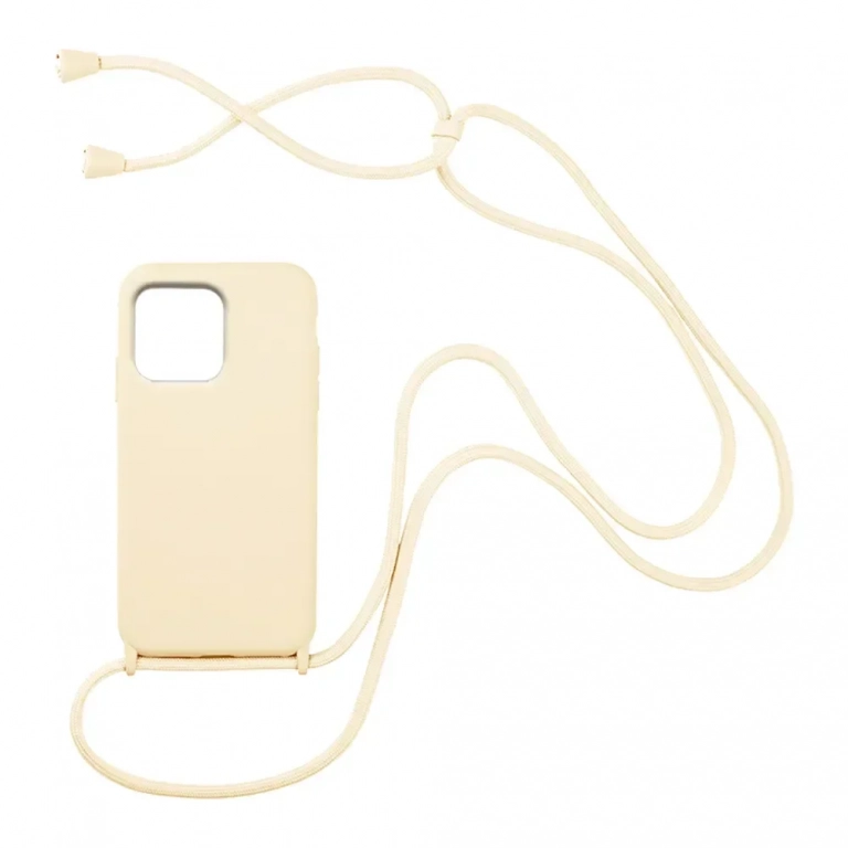 Θήκη Σιλικόνης με Λουράκι Για Xiaomi Redmi Note 11 Μπέζ