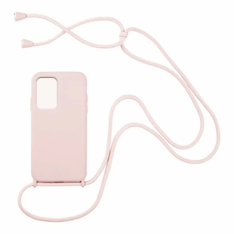 Θήκη Σιλικόνης με Λουράκι Για Xiaomi Redmi Note 11 Ροζ