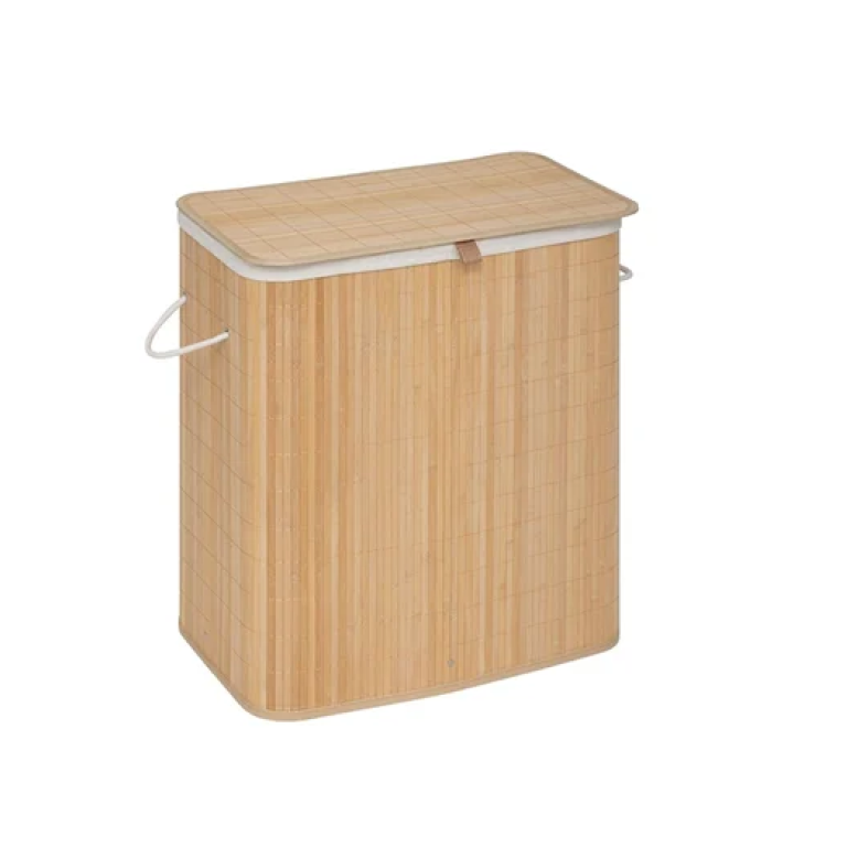 Καλάθι απλύτων Bamboo με καπάκι 52x32x63cm - καφέ