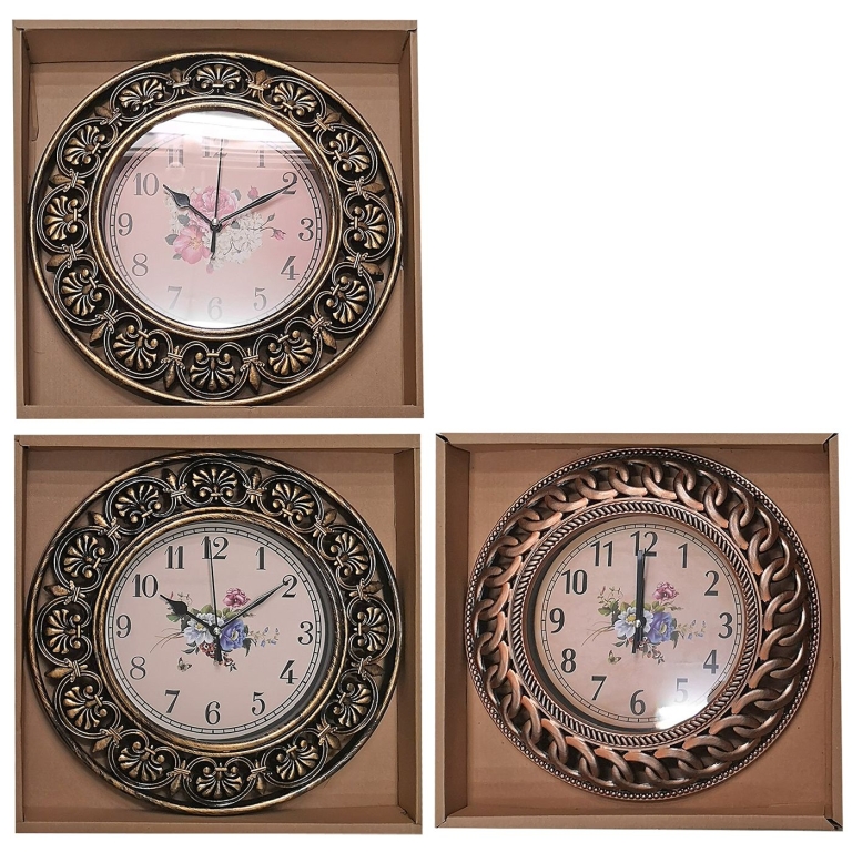 Ρολόι Τοίχου Αντικέ Χρυσό Μπρονζέ 30cm Homie 321897
