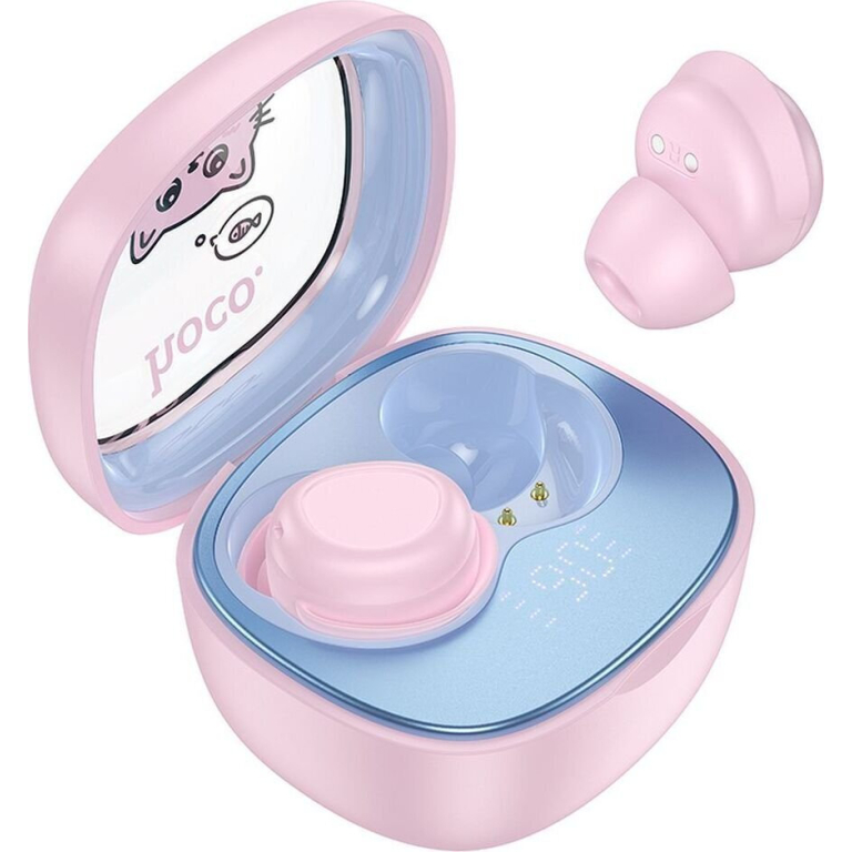 Hoco EW111 Kids In-ear Bluetooth Handsfree Ακουστικά με Θήκη Φόρτισης – Ροζ