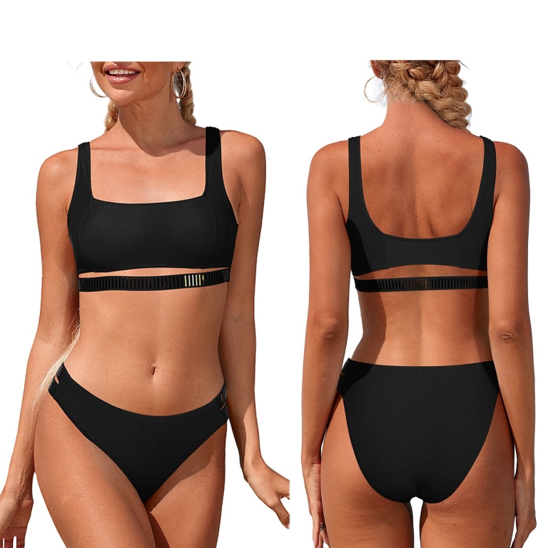 Μαγιό Μπικίνι Surf top & Κορδόνι Μαύρο SummerTiempo 623073