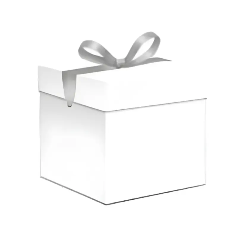 Κουτί Δώρου με Κορδέλα 15x15cm 86104 Λευκό
